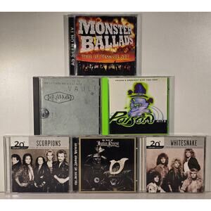 Poison Def Leppard Whitesnake Judas Priest Scorpions CD Lot of 6 Monster Ballads